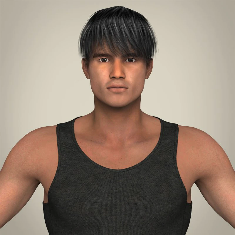 realistic muscular handsome guy 3D Model .c4d .max .obj .3ds .fbx .stl .blend 