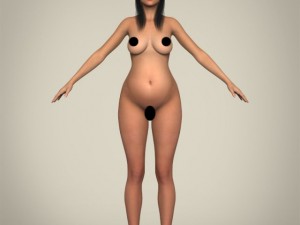 realistic pregnant woman 3Dモデル