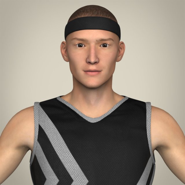 realistic male basketball player Modelo 3D .c4d .max .obj .3ds .fbx .stl .blend 