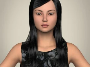 realistisch schattig meisje 3D Model