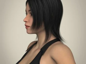 realistic young working woman 3D Model