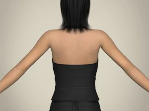 realistic young working woman 3D Model
