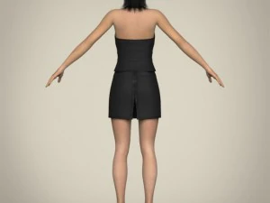 realistic young working woman 3D Model