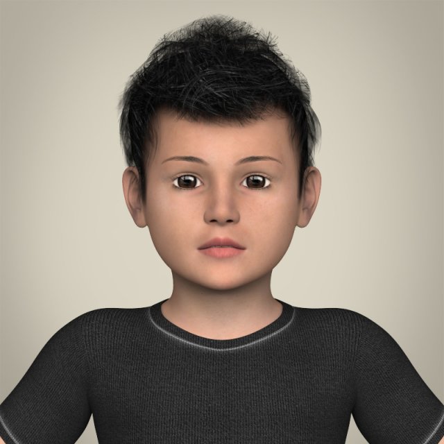 realistic little boy 3D-Modell .c4d .max .obj .3ds .fbx .stl .blend 