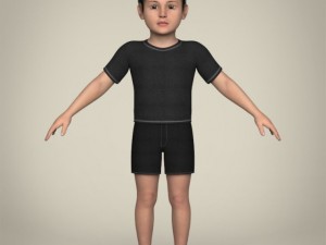 realistic little boy 3D-Modell