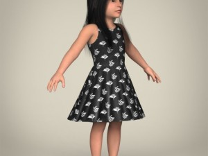 realistic little girl 3D मॉडल