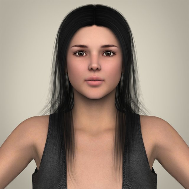 realistic beautifuly girl 3D 模型 .c4d .max .obj .3ds .fbx .stl .blend 