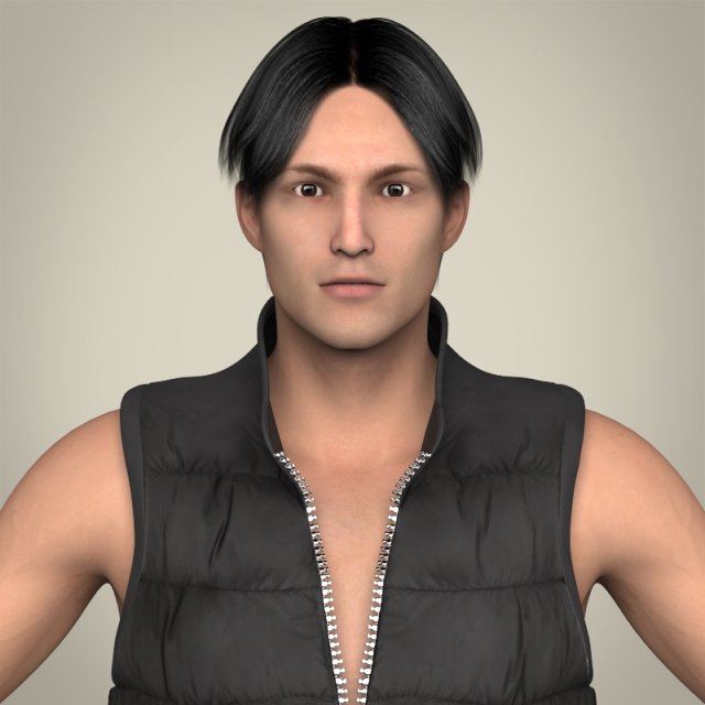 realistic young handsome man Modello 3D .c4d .max .obj .3ds .fbx .stl .blend 