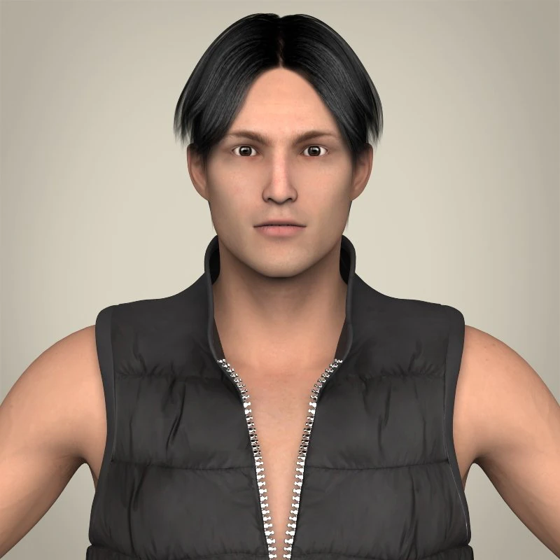 realistic young handsome man 3D Model .c4d .max .obj .3ds .fbx .stl .blend 