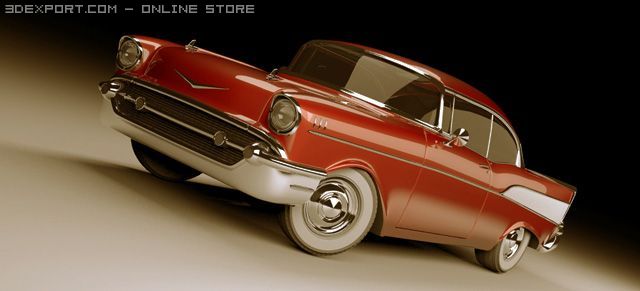 chevrolet bel air 1957 Model 3D .c4d .max .obj .3ds .fbx .stl .blend