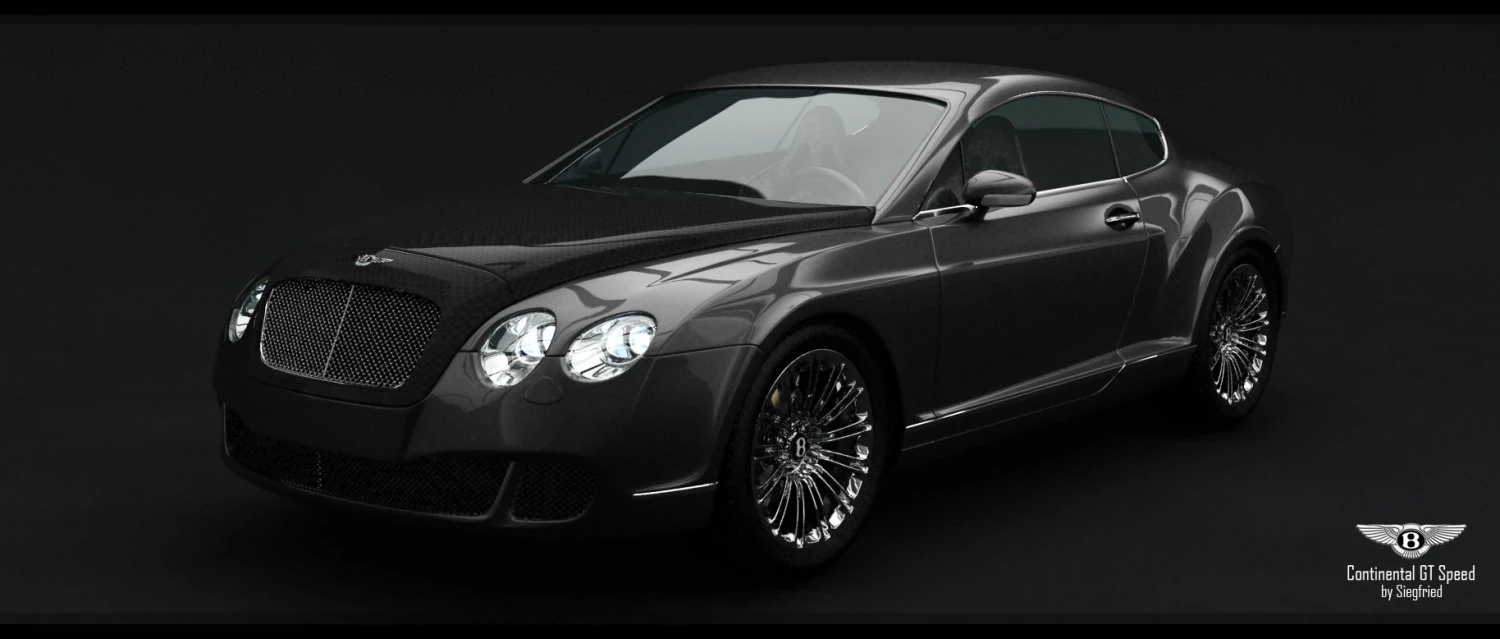 bentley continental gt speed 2008 3D Model .c4d .max .obj .3ds .fbx .stl .blend 