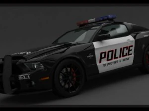 mustang shelby gt500 pattuglia della polizia super serpente Modello 3D
