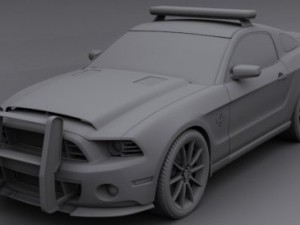 mustang shelby gt500 super snake police patrol Model 3D
