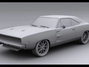 dodge charger rt 1968 3D Model