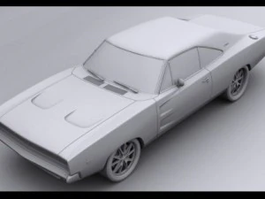 dodge charger rt 1968 3D Model