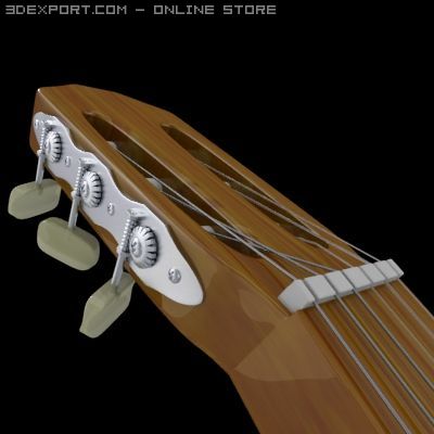 guitar 3Dモデル .c4d .max .obj .3ds .fbx .stl .blend 