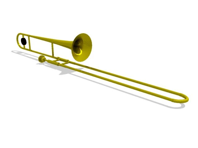 trombone 3D Model .c4d .max .obj .3ds .fbx .stl .blend 
