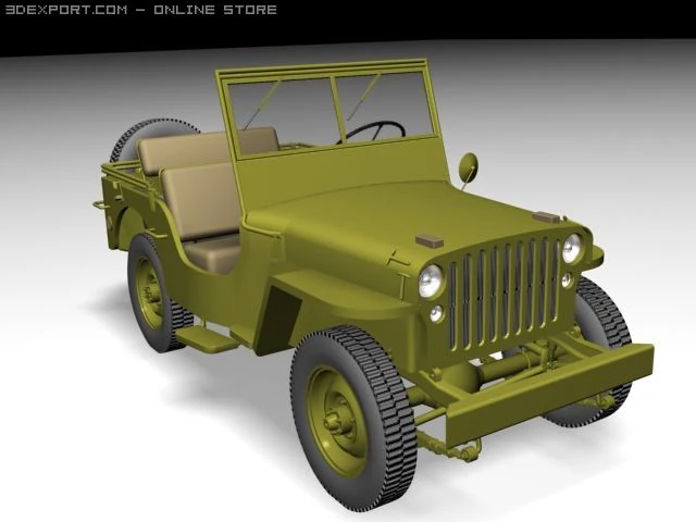 willys mb 3D Model .c4d .max .obj .3ds .fbx .stl .blend 