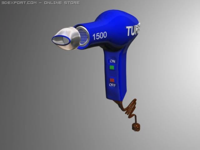 hair dryer 3D Model .c4d .max .obj .3ds .fbx .stl .blend 