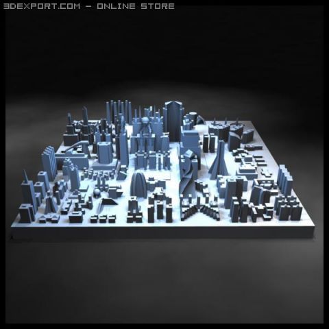 city 3D Model .c4d .max .obj .3ds .fbx .stl .blend 