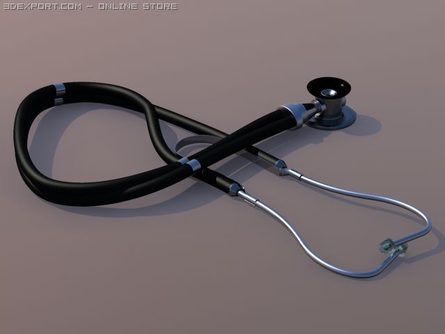 stethoscope 3D Модель .c4d .max .obj .3ds .fbx .stl .blend 