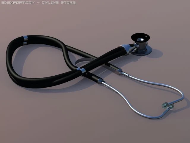 stethoscope 3D Model .c4d .max .obj .3ds .fbx .stl .blend