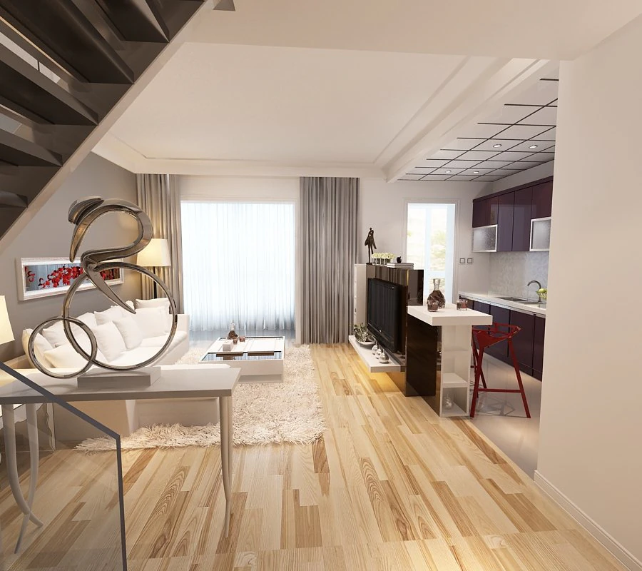 living room photoreal 3D Model .c4d .max .obj .3ds .fbx .stl .blend 