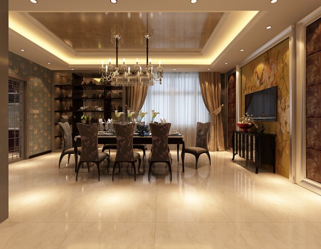 living room photoreal Modelo 3D .c4d .max .obj .3ds .fbx .stl .blend 