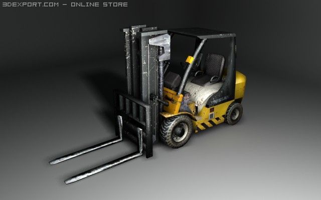 nissan forklift 3D Model .c4d .max .obj .3ds .fbx .stl .blend 
