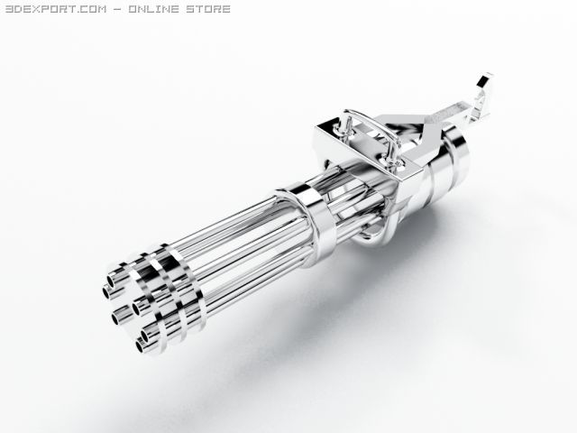 minigun 3D-Modell .c4d .max .obj .3ds .fbx .stl .blend 