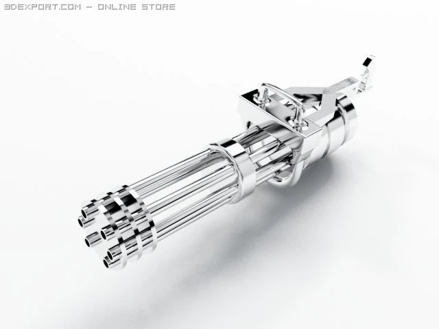 minigun Model 3D .c4d .max .obj .3ds .fbx .stl .blend 