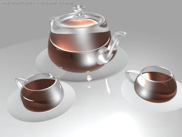 tea set 3D Model .c4d .max .obj .3ds .fbx .stl .blend 