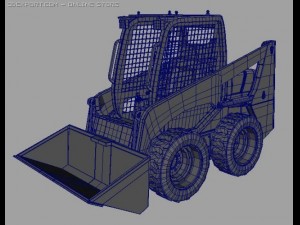 skid steer loader komatsu style bobcat 3D Model