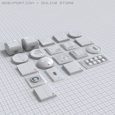 electrical switches pack 3D Model .c4d .max .obj .3ds .fbx .stl .blend 