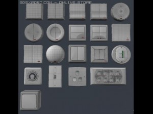 electrical switches pack 3D Model