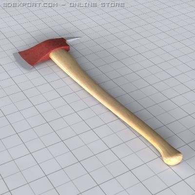 fireman axe 3D 모델 .c4d .max .obj .3ds .fbx .stl .blend 