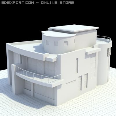 luxury house Model 3D .c4d .max .obj .3ds .fbx .stl .blend 