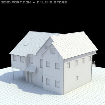 highly detailed english house 3D Model .c4d .max .obj .3ds .fbx .stl .blend 