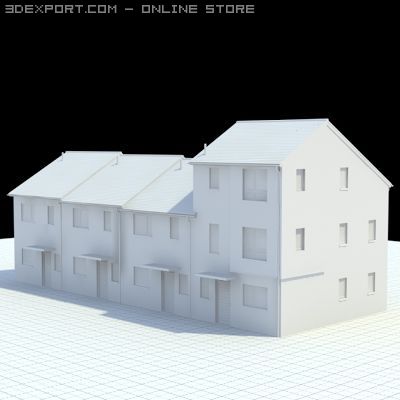 highly detailed english house 2 3D-Modell .c4d .max .obj .3ds .fbx .stl .blend 