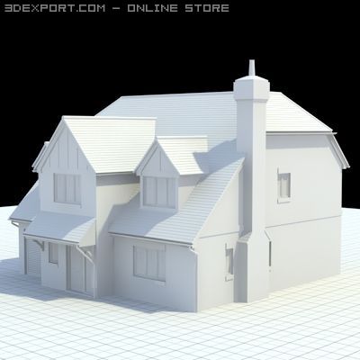 highly detailed english house 5 3Dモデル .c4d .max .obj .3ds .fbx .stl .blend
