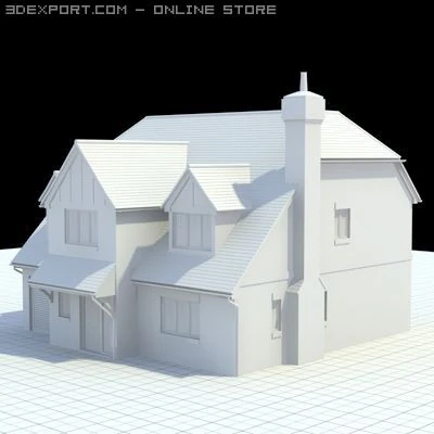 highly detailed english house 5 3D Model .c4d .max .obj .3ds .fbx .stl .blend 