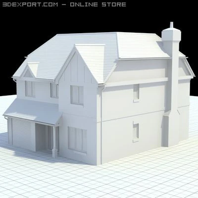 highly detailed english house 6 3D Model .c4d .max .obj .3ds .fbx .stl .blend 