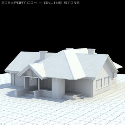 highly detailed singlefamily house 2 3D 모델 .c4d .max .obj .3ds .fbx .stl .blend 