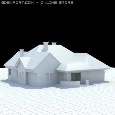 highly detailed singlefamily house 3 3D Model .c4d .max .obj .3ds .fbx .stl .blend