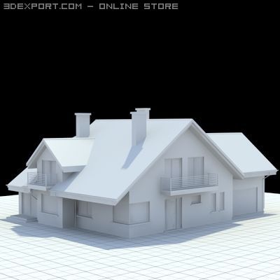 highly detailed singlefamily house 5 3D मॉडल .c4d .max .obj .3ds .fbx .stl .blend 