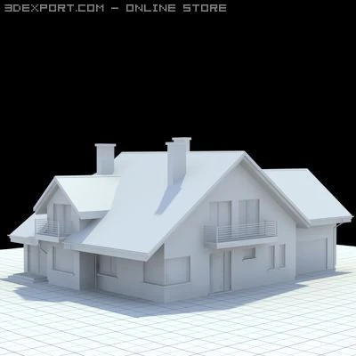 highly detailed singlefamily house 5 3D Model .c4d .max .obj .3ds .fbx .stl .blend