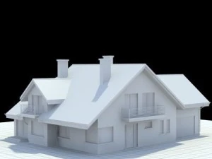 rumah keluarga tunggal yang sangat detail 5 Model 3D