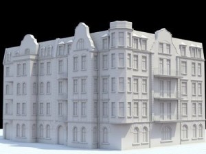 highly detailed historical tenement house 3D Model