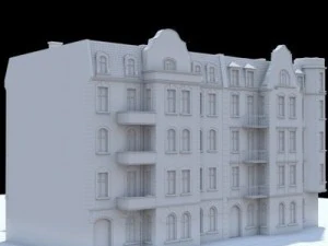 highly detailed historical tenement house 3D Model