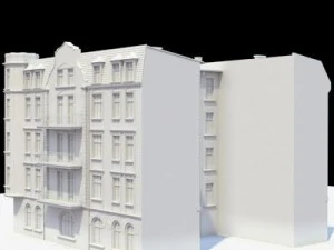 highly detailed historical tenement house 3D Model